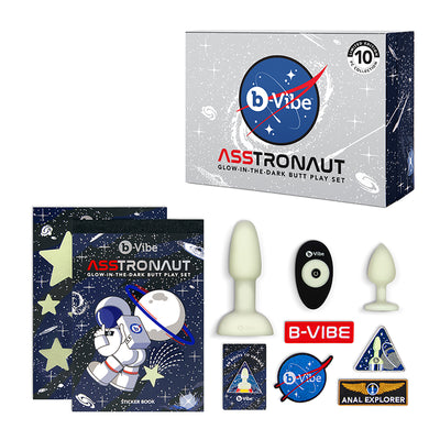 B Vibe Asstronaut Glow In The Dark Butt Plug Set